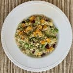 Roasted butternut squash and quinoa salad mixed together top view