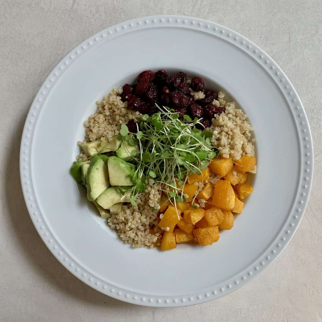 Roasted butternut squash and quinoa salad