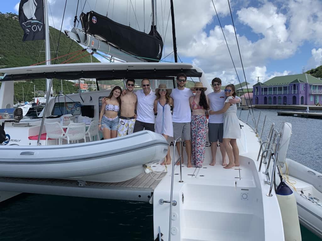 Chef Cindy and family on a boat