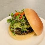 A Quinoa Bean Burger on a plate
