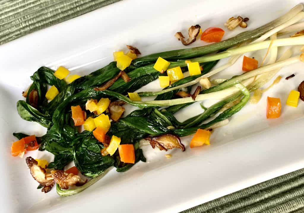Sautéed Ramps with shiitake mushrooms & peppers